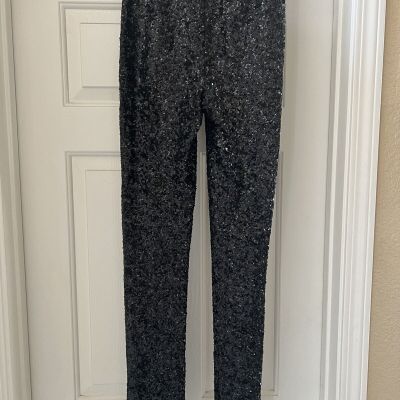 Zadig & Voltaire Deluxe Black Sequin Pharrell Leggings Sz 40